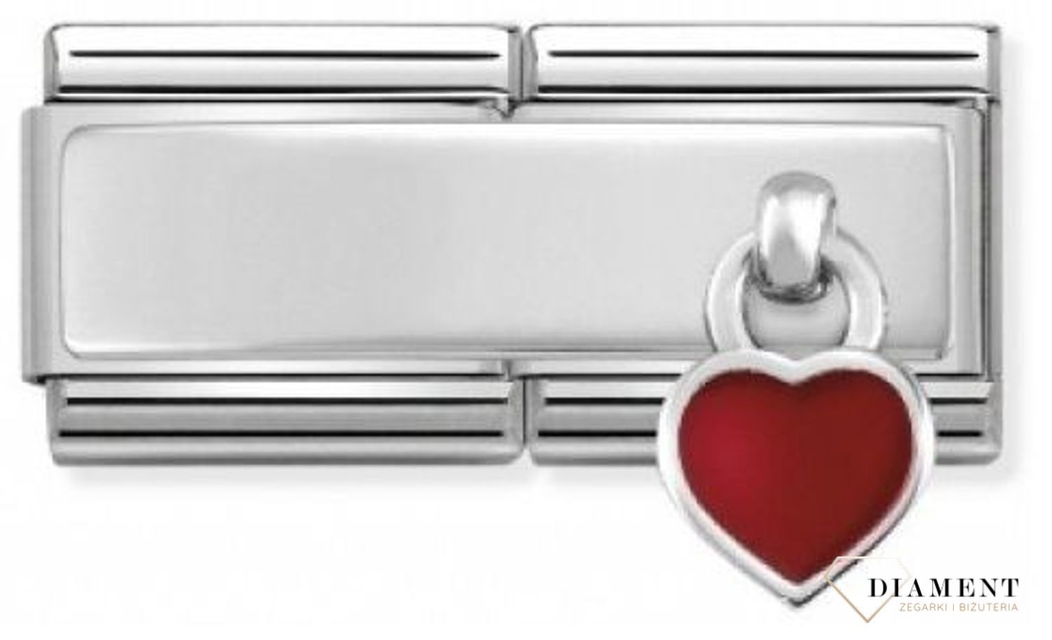 Nomination Double Link 925 zawieszka srebro 'Czerwone serce wiszące' 330780 03 biżuteria nomination nomination zawieszki nomination baza.jpg